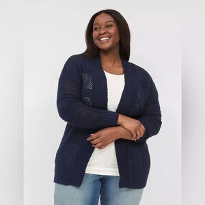 Lane Bryant Navy Knit Cardigan
